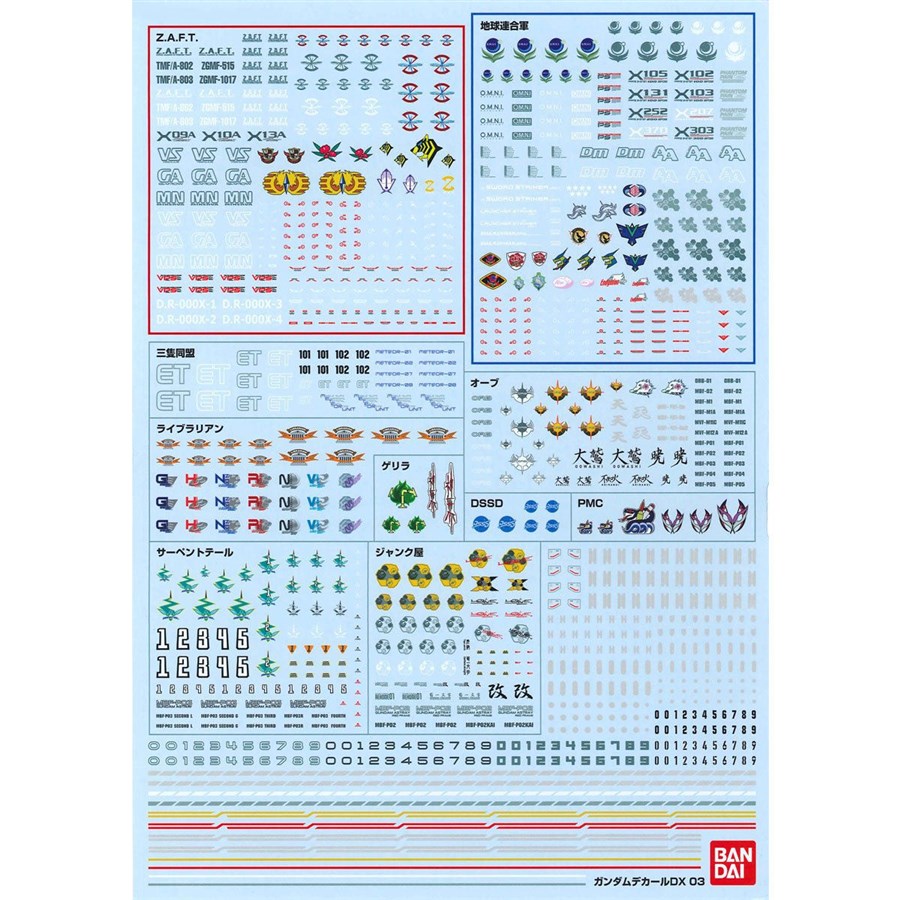 ガンダムデカールDX 1、2、4、6