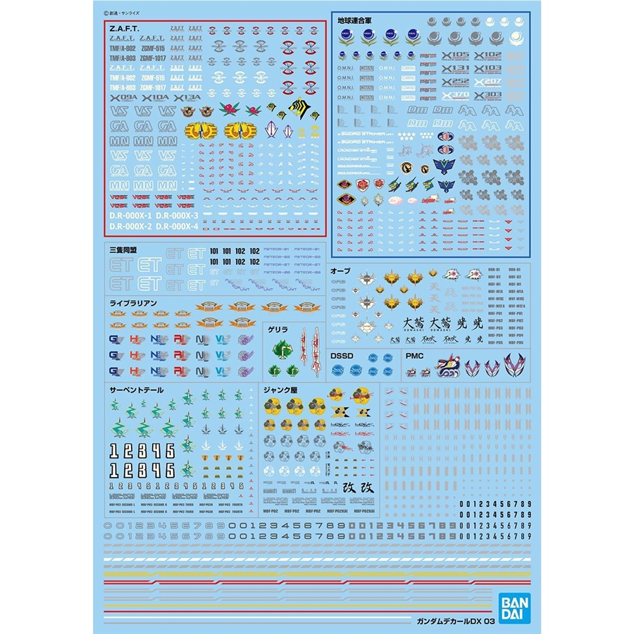 ガンダムデカールDX 1、2、4、6