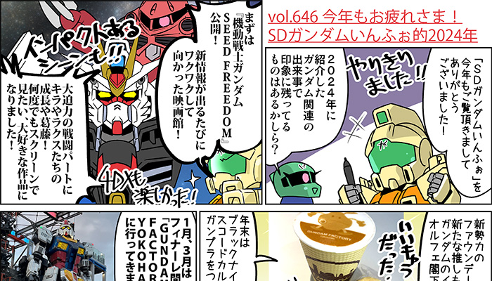 森本がーにゃのSDガンダムいんふぉ vol.646「今年もお疲れさま！SDガンダムいんふぉ的2024年」